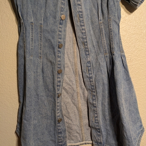 Denim Short Sleeve Button-Up Dress Pre-owned Size Small - Picture 3 of 15